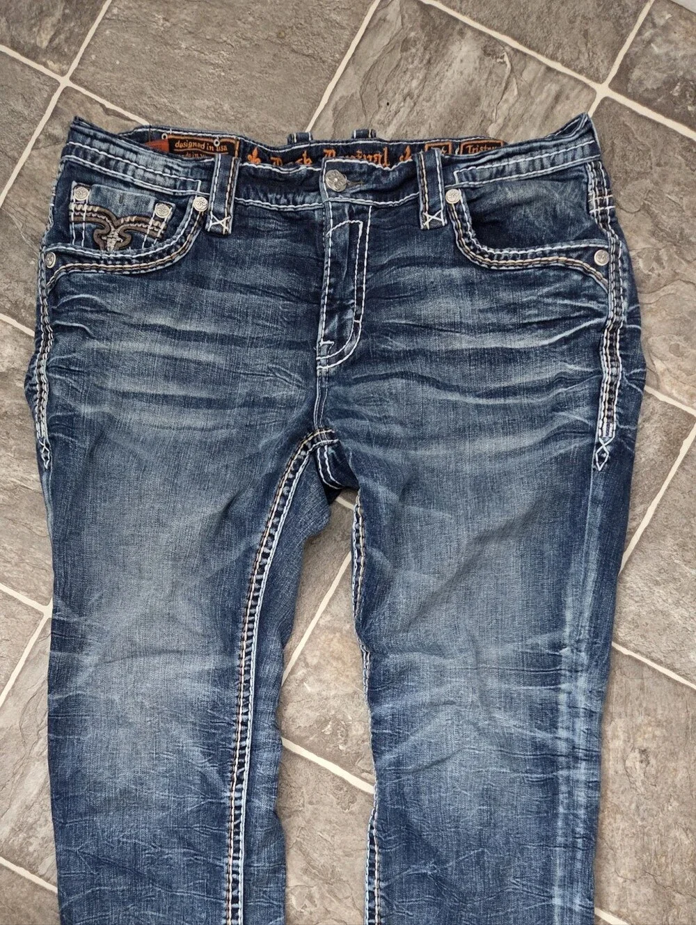 Rock Revival Jeans Slim Straight Tristan Men's Size 38x30 EUC